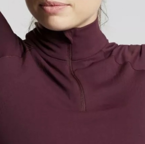 Athleta Speedlight Half Zip Pullover Top Burgundy New with tags Medium - Picture 2 of 14
